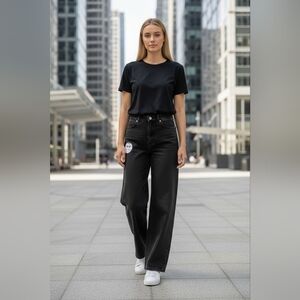 Wallflower Women's The Dad Fit High Rise Insta Vintage Black Denim Jeans Size 9